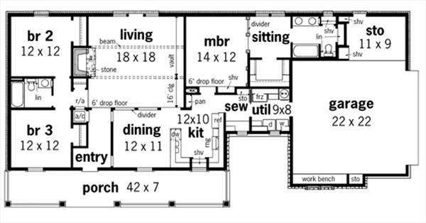 Floor Plan image of Frontier - 1607 House Plan
